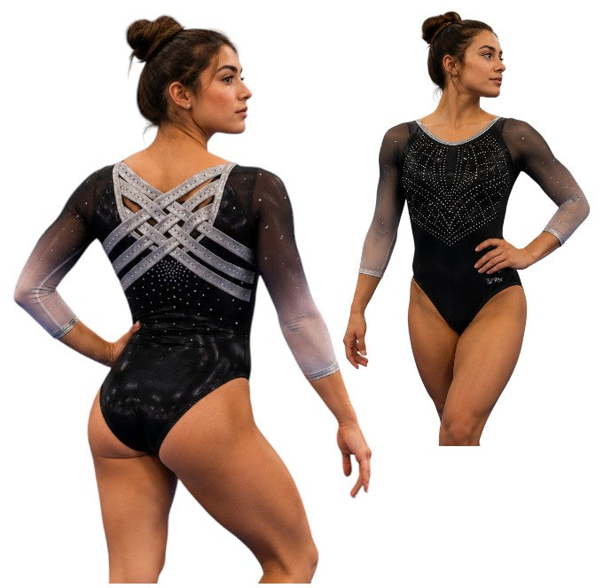 Lil'Fox Phantom Ombre 3/4 Sleeve Gymnastics Leotard