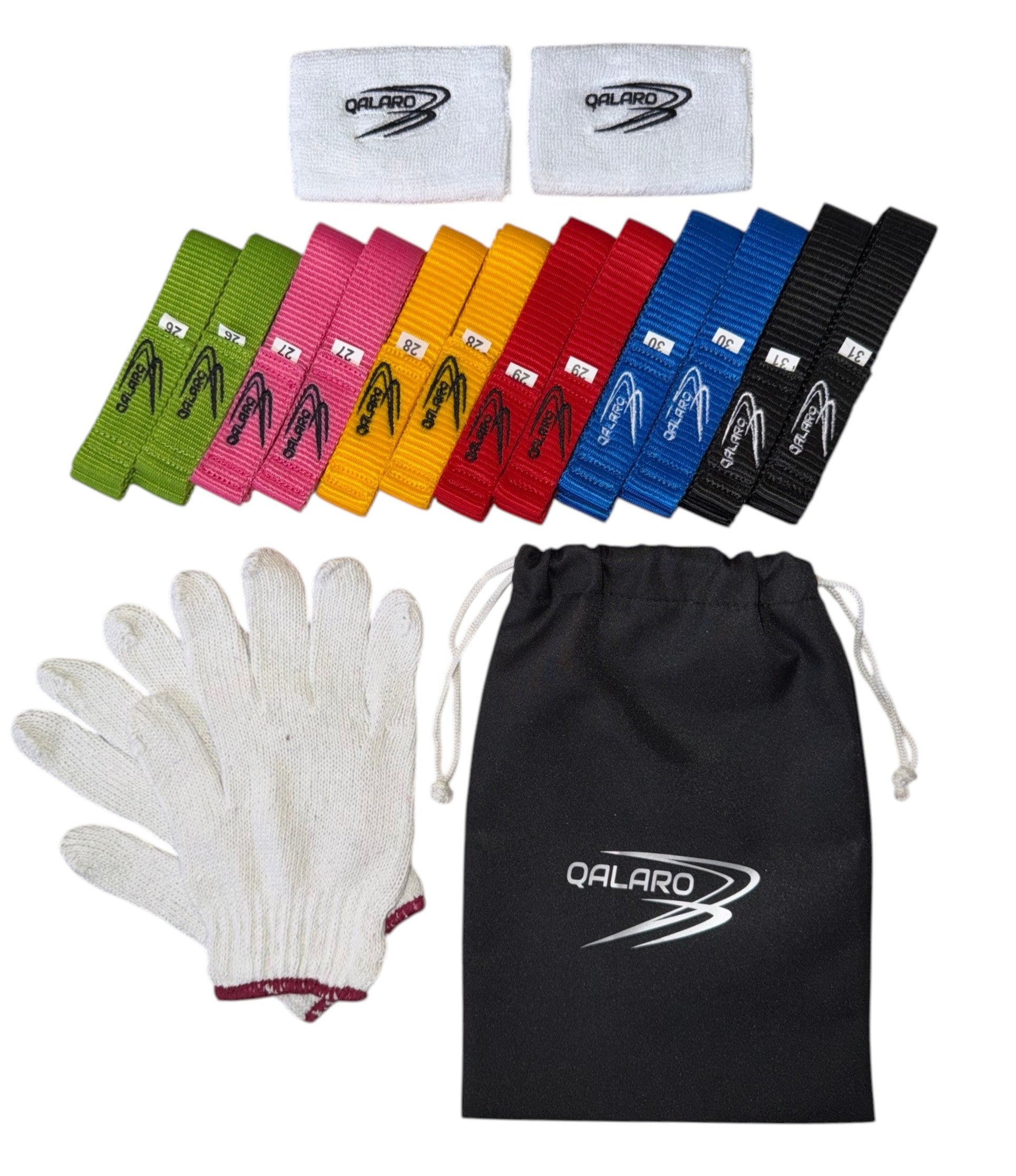 Qalaro Gymnastics Bar Loops Team Set with Gloves, Wristbands & Drawstring Bag